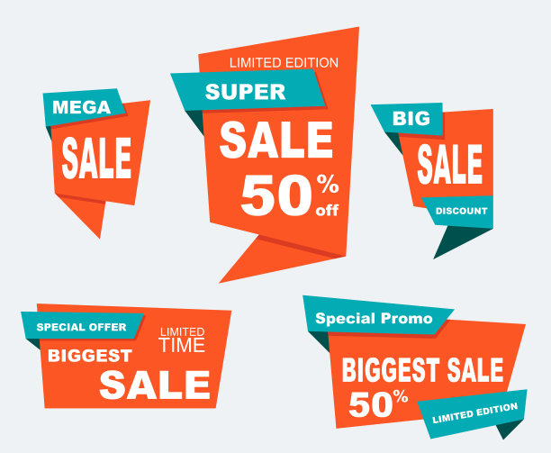 采购产品最大的销售，季节销售，折纸风格的横幅，缎带，标签，标签，标志。平面设计。每股收益10向量图片下载
