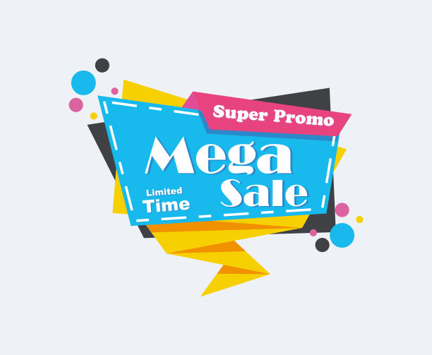 采购产品Mega sale, Grand sale，特价，低价，折扣横幅，简单的现代设计丝带，弹出窗口，标签，标志，标签。平的折纸设计。每股收益10向量图片下载