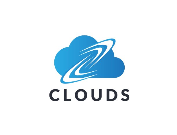 创意抽象的云形图标设计。矢量标志图形图片下载