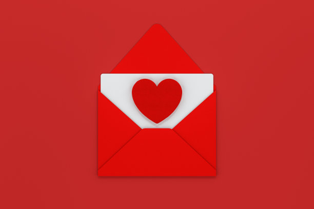 爱心红包，喜庆主题，3d渲染。图片下载