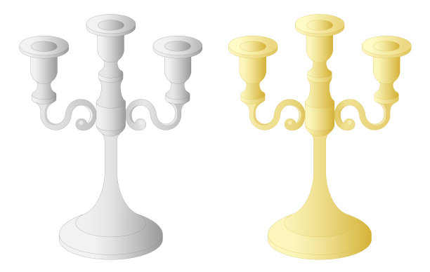 一套金和银烛台图片下载