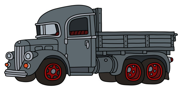 那辆有趣的旧灰色卡车图片下载