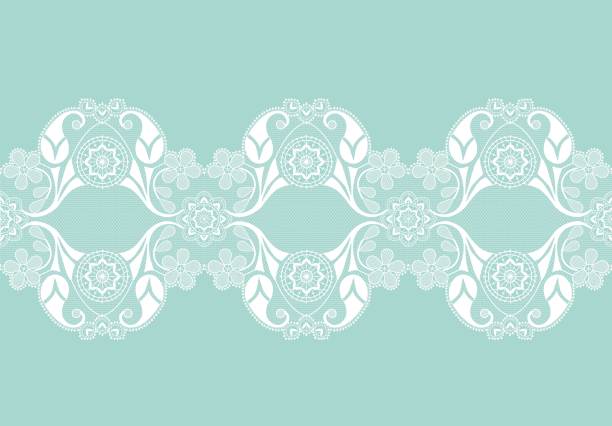 白色花边边境图片下载