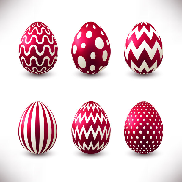 白色背景下复活节彩蛋的特写镜头图片下载
