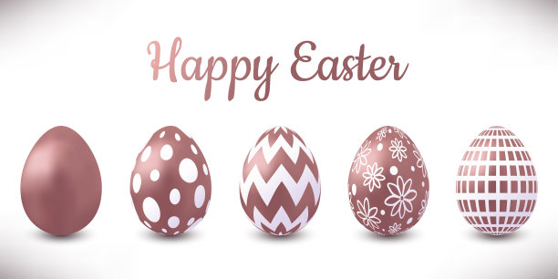 白色背景下复活节彩蛋的特写镜头图片下载