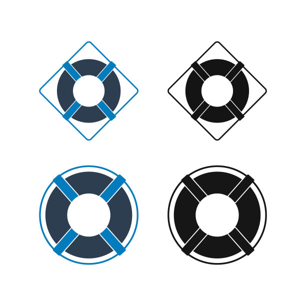 浮标圈图标设置。平面风格向量EPS。图片下载