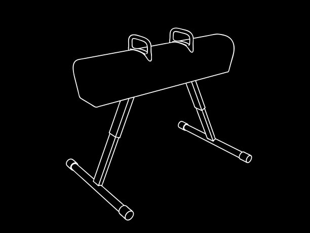 鞍马。矢量插图轮廓。图片下载