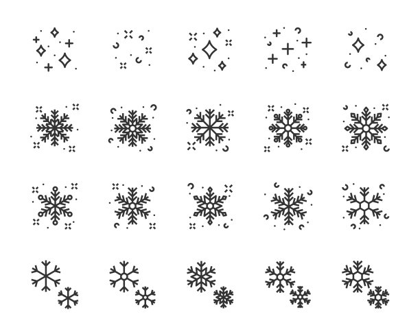 雪图标集，雪花，冬季图片下载
