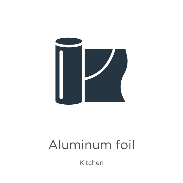 铝箔图标矢量。时尚的平面铝箔图标从厨房收集孤立的白色背景。矢量插图可以用于网页和移动平面设计，标志，eps10图片下载