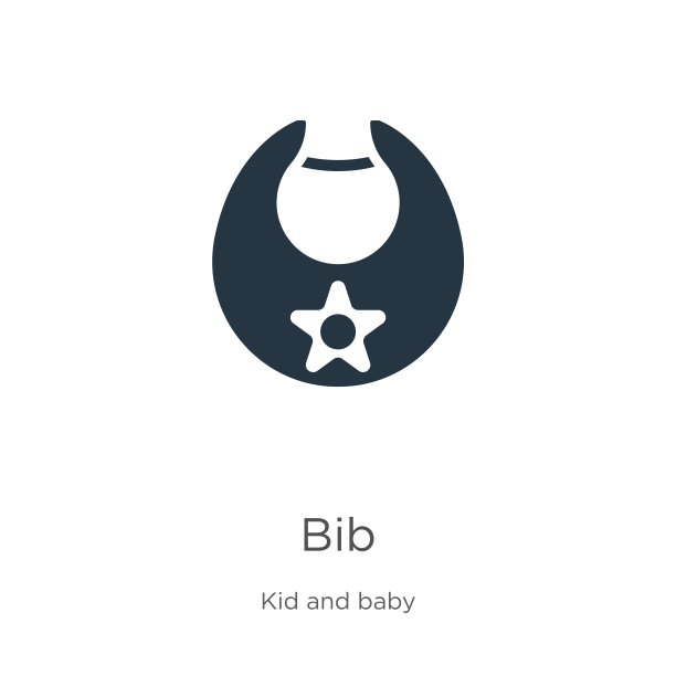 围嘴图标矢量。时尚的平面围兜图标从儿童和婴儿收集孤立的白色背景。矢量插图可以用于网页和移动平面设计，标志，eps10图片下载