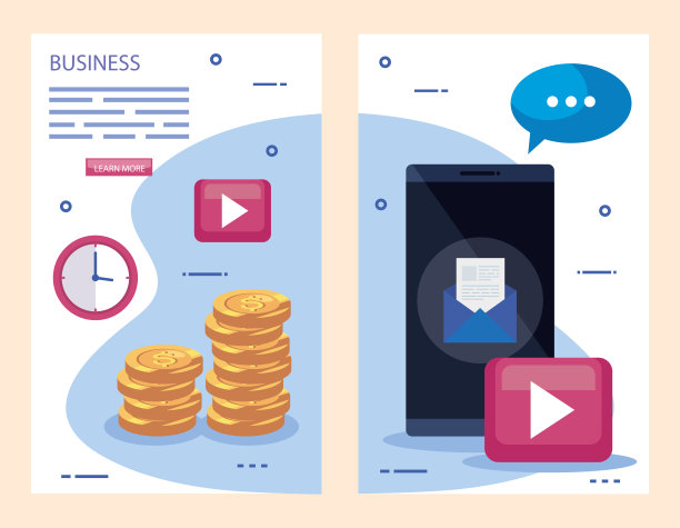 智能手机与业务集图标图片下载