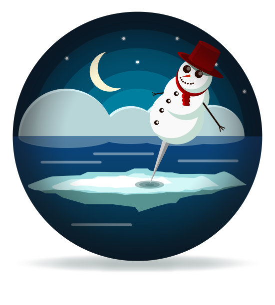 在夜股上钉雪人-插图图片下载