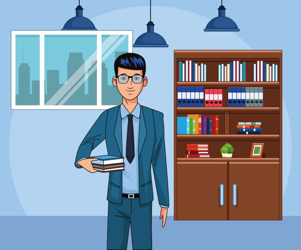 年轻的商人在办公室工作图片下载