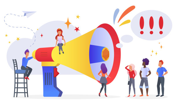 市场推广活动平面矢量插图图片下载