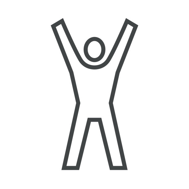 举起双手的线条人像图标图片下载