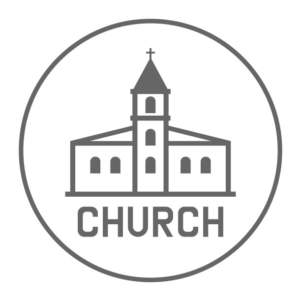 基督教教堂的迹象。矢量图标图片下载