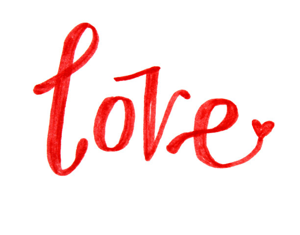 红字情人节手绘情书图片下载