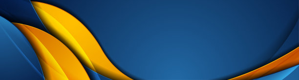 高对比蓝橙色抽象波浪公司横幅设计图片下载