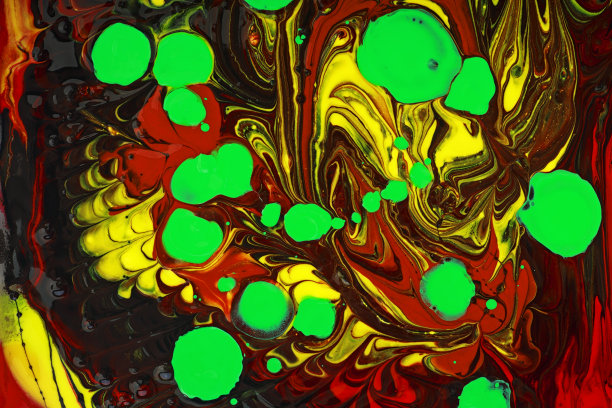 不同颜色的油画微距特写。混合液体颜料。抽象的背景。图片下载