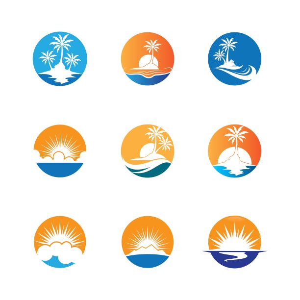 夏季符号矢量图标图片下载