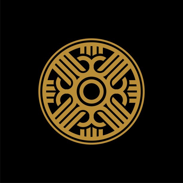 黄金装饰硬币标志模板插图设计。向量EPS 10。图片下载