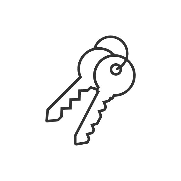 关键图标在平面风格。密码矢量插图在白色孤立的背景。访问业务概念。图片下载