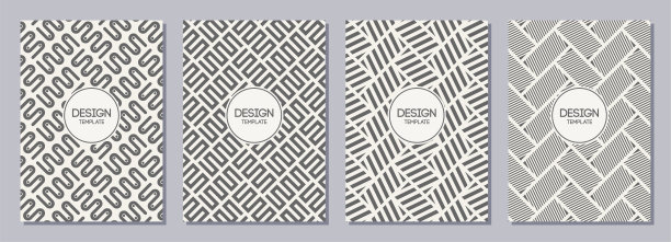 一套传单，海报，横幅，海报，宣传册设计模板A6大小与之字形的装饰。图片下载