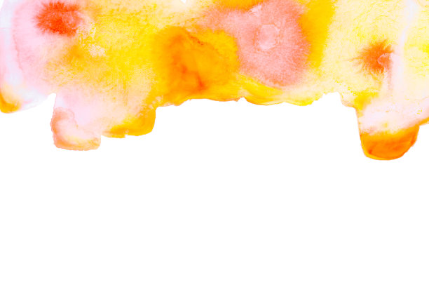 抽象水彩背景与红色和黄色污点。图片下载