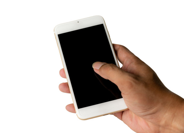 手与智能手机孤立在白色背景与剪切路径图片下载