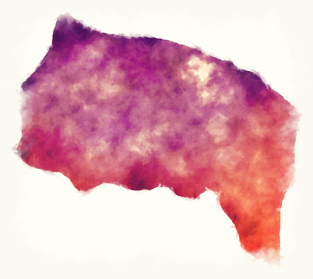 苏尔特地区利比亚水彩地图图片下载