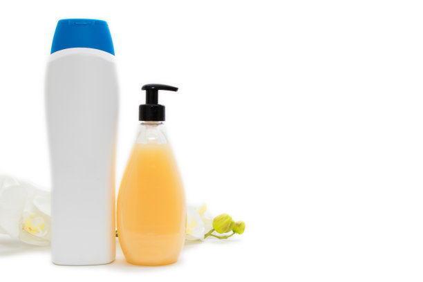 肥皂瓶和奶油或凝胶绝缘在白色的背景图片下载