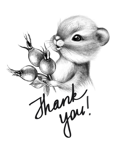 卡片上有卡通动物拿着浆果图片下载