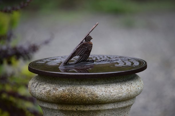 日晷在雨中图片下载