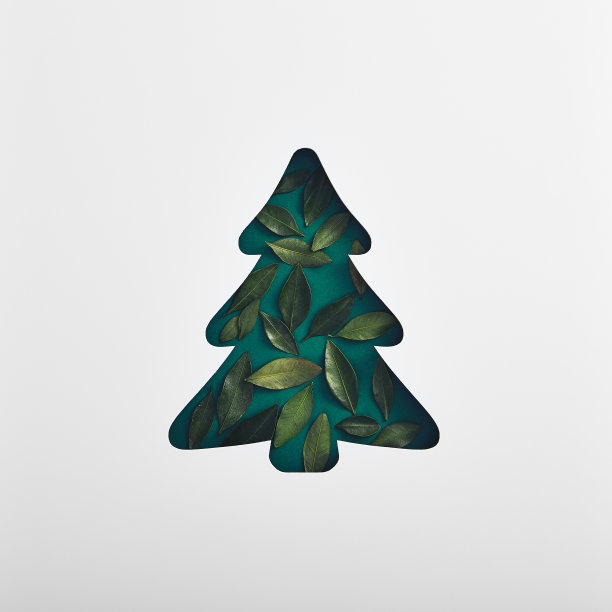 绿叶圣诞树图片下载