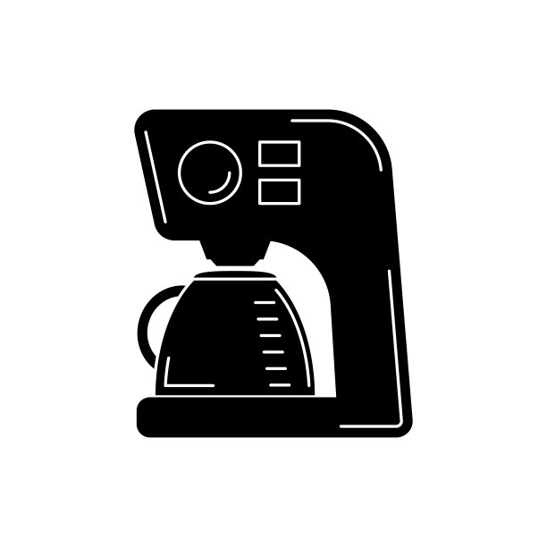 咖啡机轮廓。矢量厨房工具插图设计和网页。图片下载