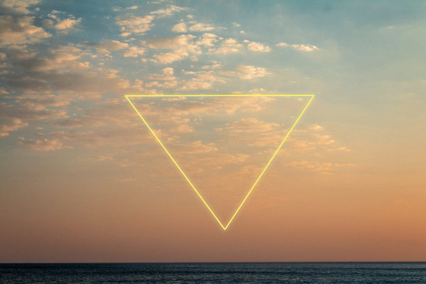 天空中闪烁的霓虹线图片下载