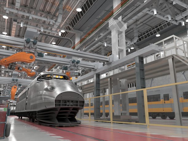 工厂机车生产图片下载