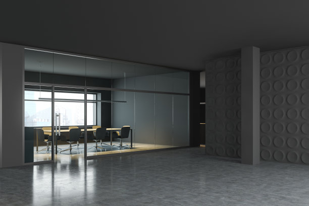 商务中心大厅的灰色会议室图片下载