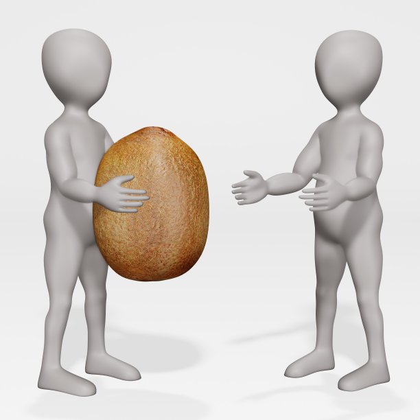 3D渲染卡通人物与几维图片下载