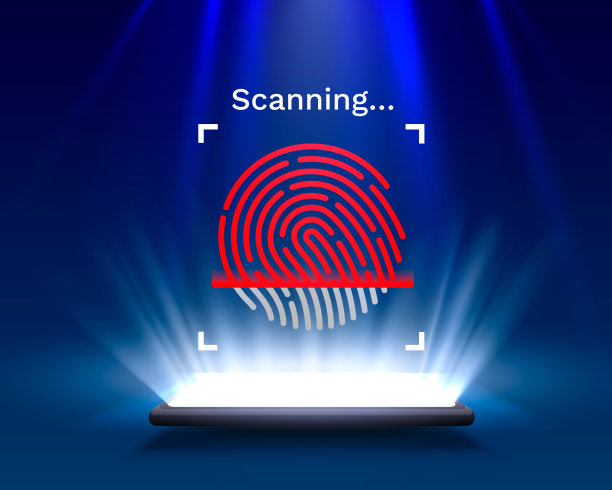 密码触摸识别手机上的灯光背景。图片下载