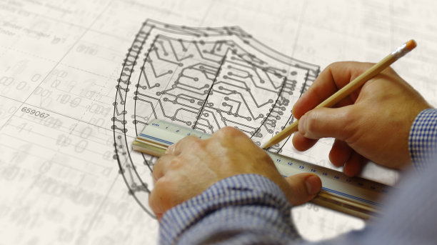 网络安全与盾牌符号未来草图图片下载