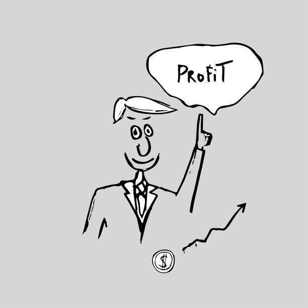 利润的概念。手绘。图片下载