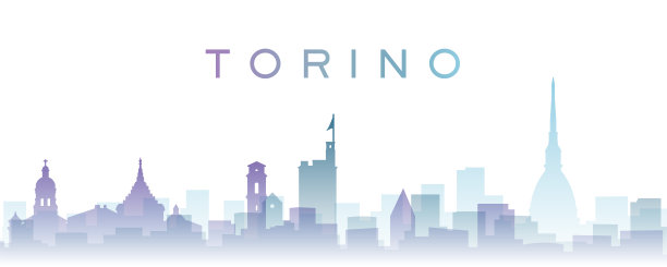 都灵透明层渐变地标天际线图片下载