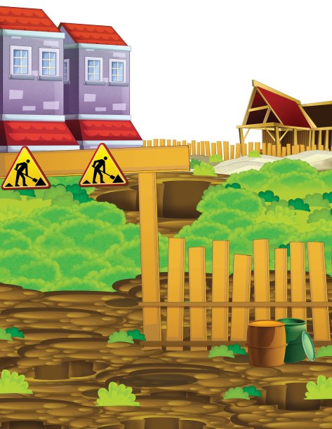 卡通场景的城市街道为不同用途图片下载