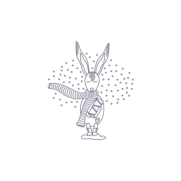 图标的可爱兔子兔子的涂色书。图片下载