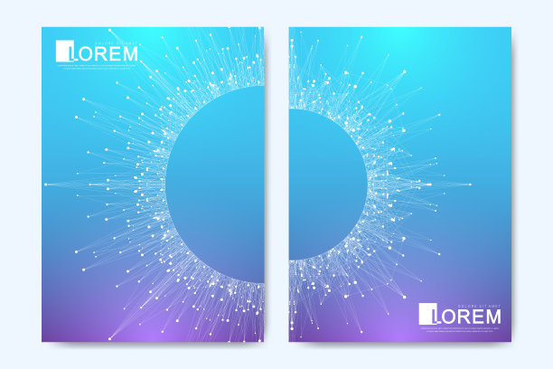 现代矢量模板的小册子，广告传单，传单封面，旗帜，目录杂志，年度报告。量子技术。未来的设计。大数据可视化。人工智能图片下载