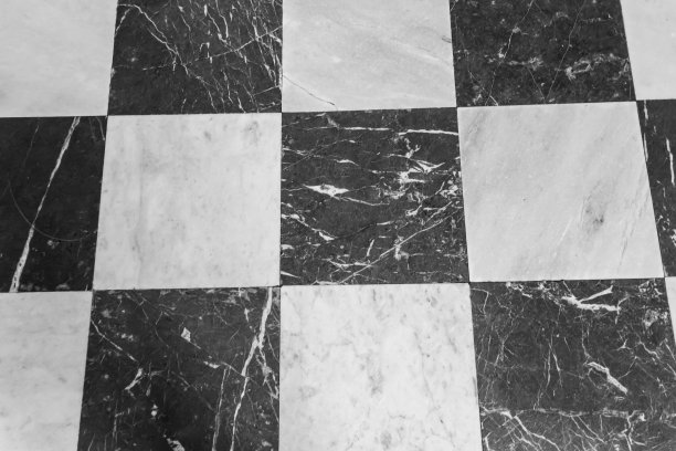黑白格子大理石地板。大理石纹理背景图片下载