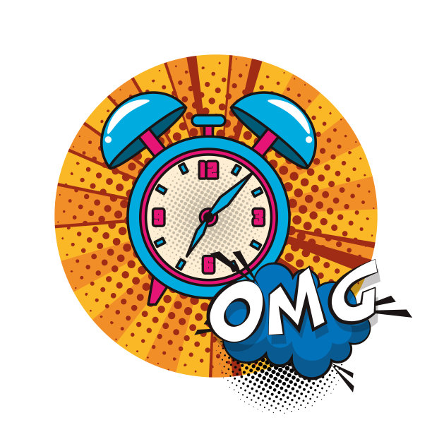 带有闹钟的海报波普艺术风格图片下载