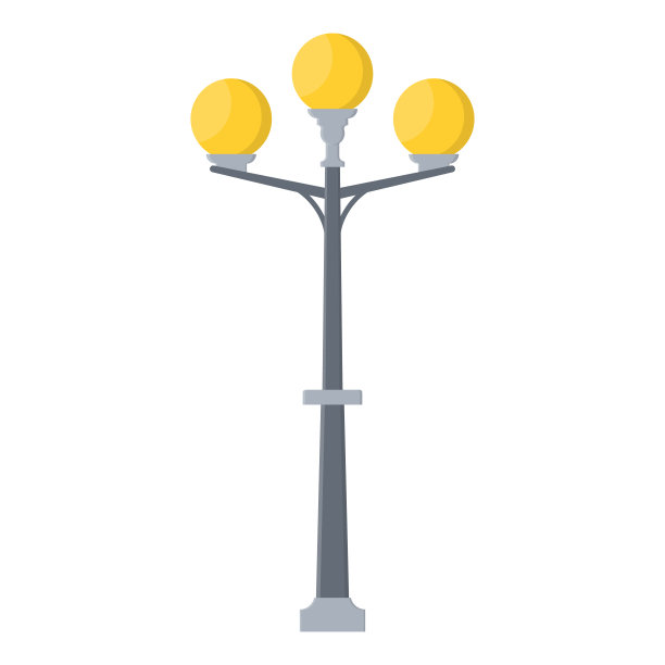 街灯卡通孤立的白色背景。现代和复古街灯。景观营造要素。矢量插图为任何设计。图片下载