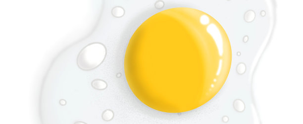 一个煎蛋孤立在白色背景上的插图。煎蛋早餐特写。图片下载